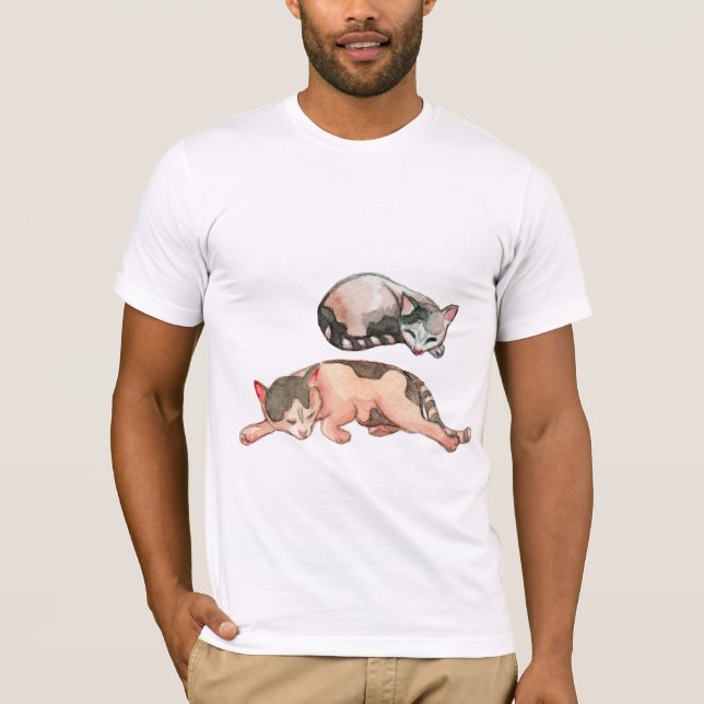 Sömnig katter t shirt (Framsida)