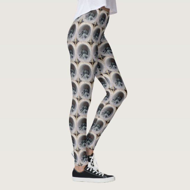 Sömnig Kattunge av Shirley Taylor Leggings (Höger)