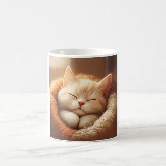 Sömnig kattunge kaffemugg