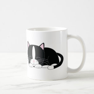 Sömnig Kattunge {Tuxedo} Kaffemugg