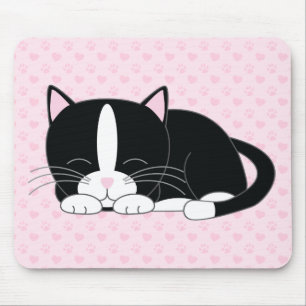 Sömnig Kattunge {Tuxedo} Musmatta