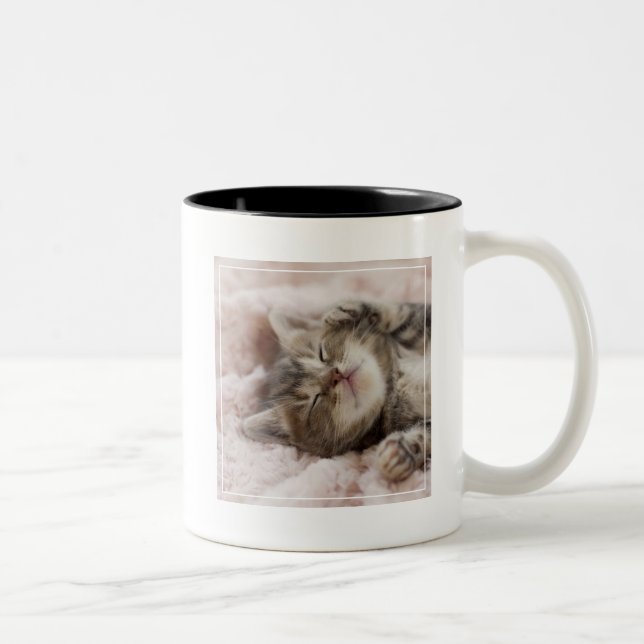 Sömnig kattunge Två-Tonad mugg (Höger)