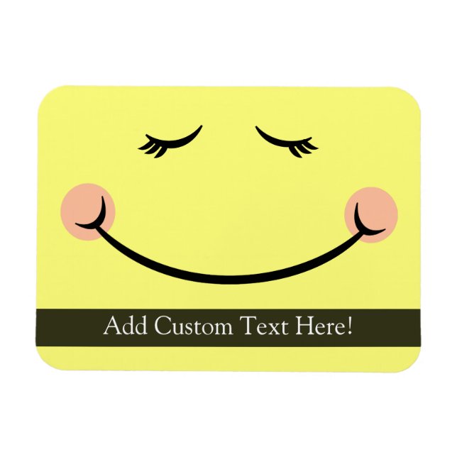 Sömnig Kawaii Lycklig Ansikte Magnet (Horisontell)