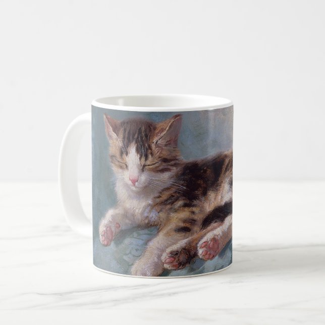 Sömnig Kitten av Henriette Ronner-Knip Kaffemugg (Framsida vänster)