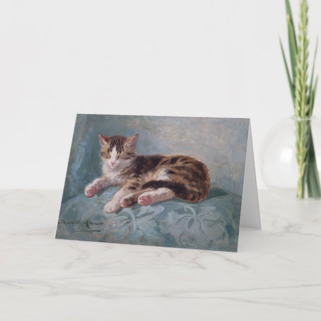 Sömnig Kitten av Henriette Ronner-Knip Tack Kort (Framsida)
