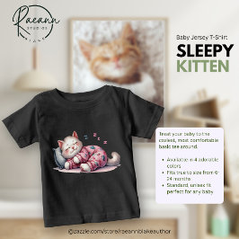 Sömnig Kitten Baby Bra Jersey T-Shirt