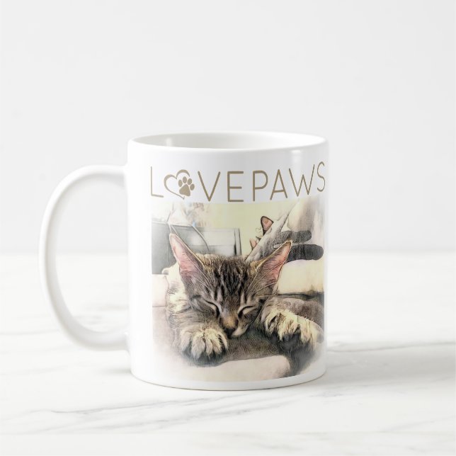 Sömnig Kitten  Kaffemugg (Vänster)