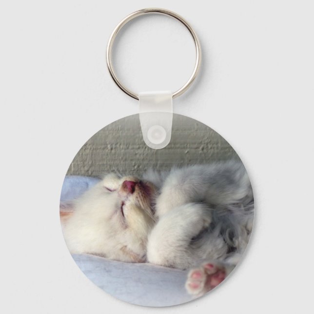 Sömnig Kitten Nyckelring (Framsida)