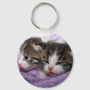 Sömnig kittens nyckelring