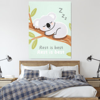 Sömnig Koala Lugn Nursery Konst Canvastryck