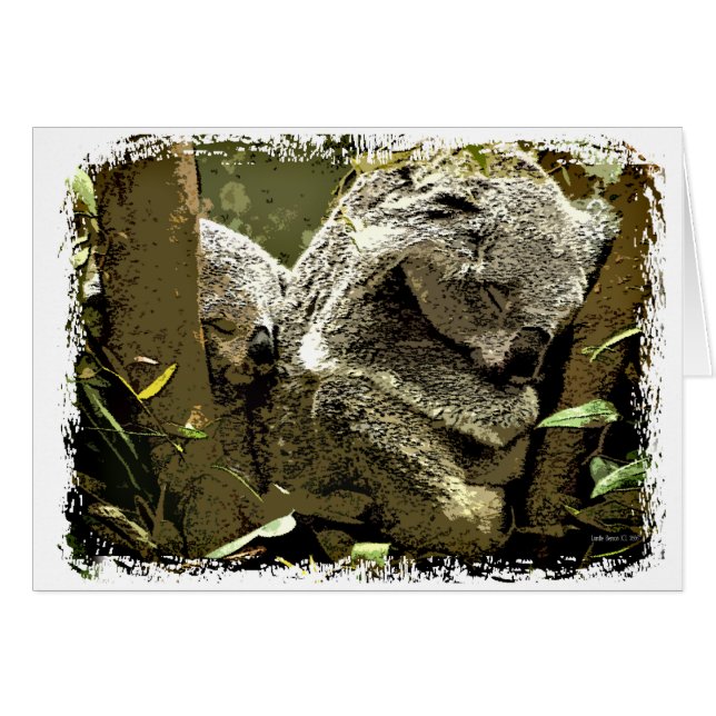 Sömnig Koalas Hälsningskort (Framsidan Horizontal)