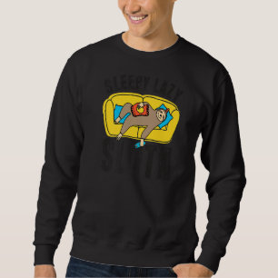 Sömnig Lazy Sloth Cute Animal Funny Sloth Lång Ärmad Tröja