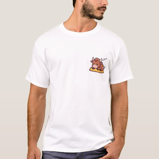 Sömnig liten tjur t shirt (Framsida)