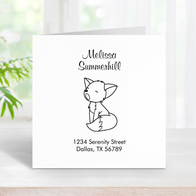 Sömnig Little Fox Adress Stämpel (Skapare uppladdad)