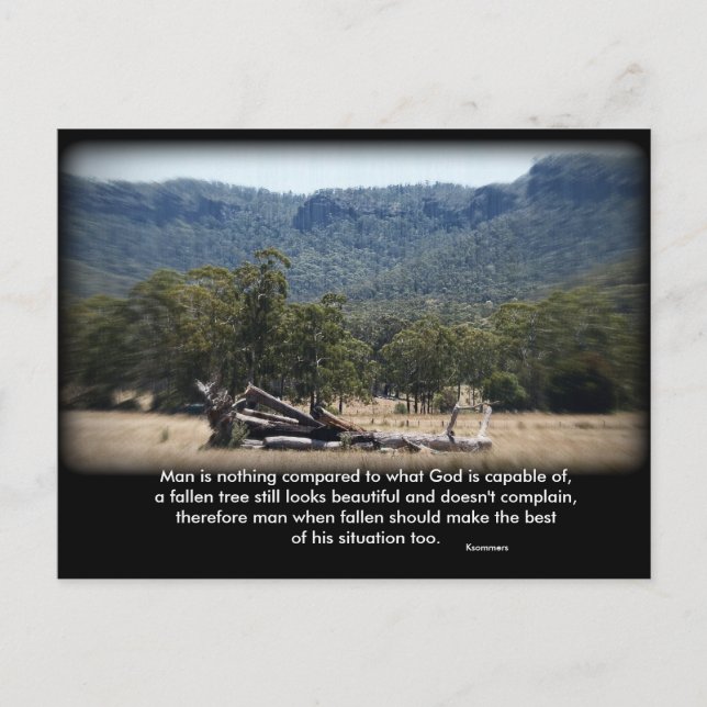 Sömnig logg, Man är inget jämfört med vad... Vykort (Framsida)