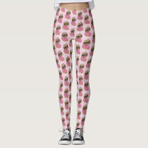 Sömnig lutning på Rosa Donuts Leggings
