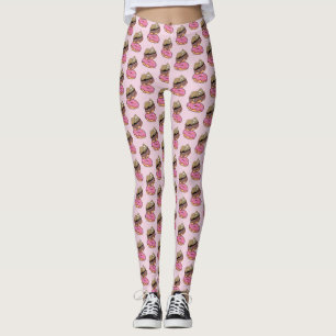 Sömnig lutning på Rosa Donuts Leggings