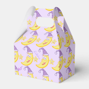 Sömnig Måne Lullabies Gable Baby Favor Box Presentaskar
