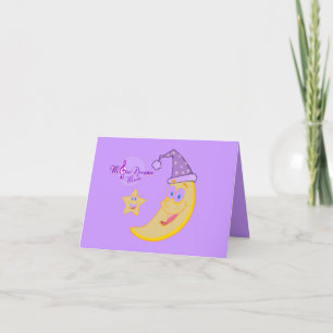 Sömnig Måne Notecard Kort