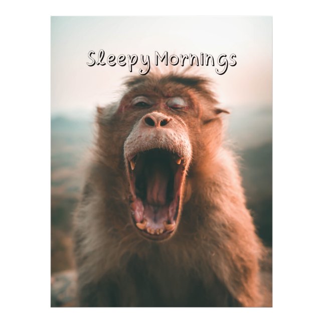 Sömnig Mornings - Yawning-apa Fototryck (Framsidan)