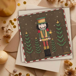 Sömnig Nutcracker-Helgdag-kort Julkort