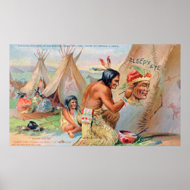 Sömnig Öga-mjölsyra med indianer Poster (Framsidan)