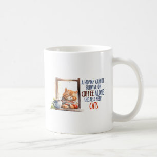 Sömnig Orange Katt med kaffe - Mysigt katt Kaffemugg