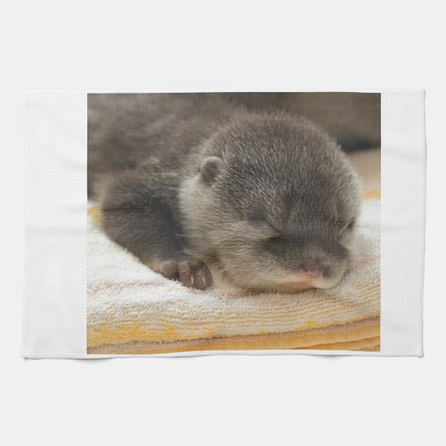 Sömnig Otter Kökshandduk (Horisontell)