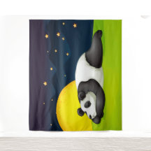 Sömnig Panda Extra Large Tapestry