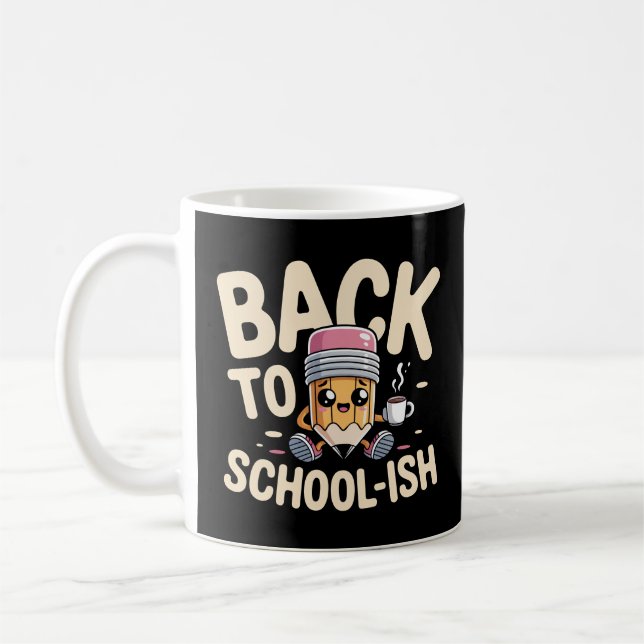 Sömnig Pencil Back to school-ish Funny Kawaii Kaffemugg (Vänster)
