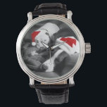 sömnig pitbull-valpar christmas Santa Armbandsur<br><div class="desc">Vad är det som är cuter än två tjurar som sover i sin tomtehatt?</div>