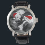 sömnig pitbull-valpar christmas Santa Armbandsur<br><div class="desc">Vad är det som är cuter än två tjurar som sover i sin tomtehatt?</div>