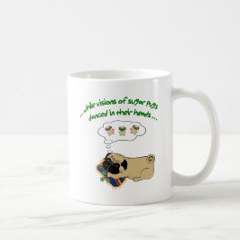 Sömnig Pug jul|Roligt Helgdag Quote Cute Pug Kaffemugg