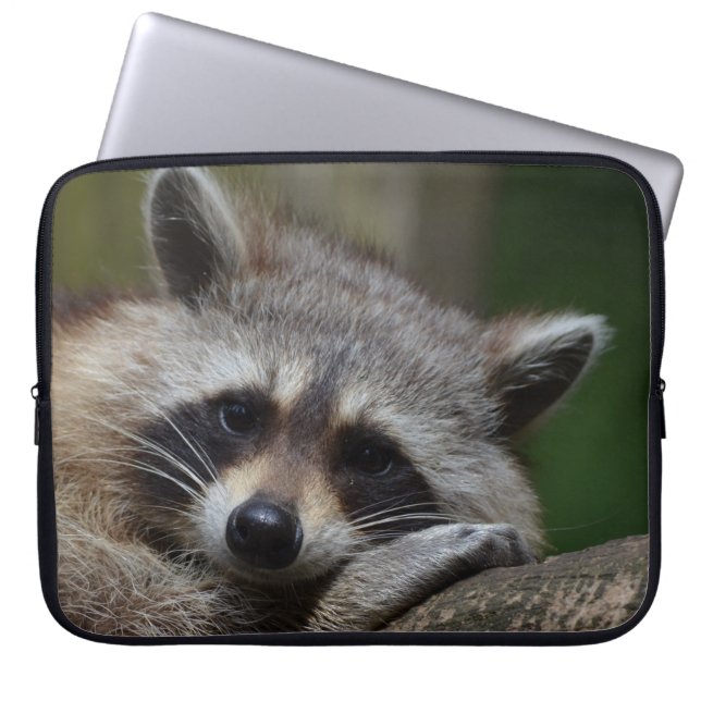Sömnig Raccoon Laptop Sleeve (Framsidan)