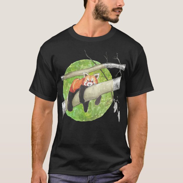 Sömnig Red Panda T Shirt (Framsida)