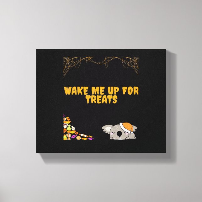 Sömnig redo för Halloween-behandlingar! Klassisk Canvastryck (Framsida)