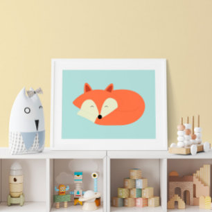 Sömnig röd babygädda poster