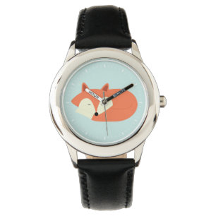 Sömnig röd räv armbandsur