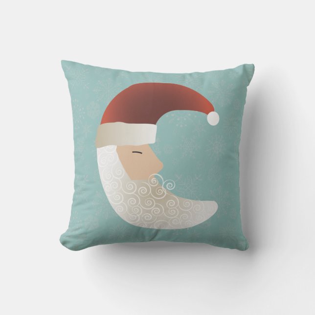 Sömnig Santa Halva Måne jul Bendel Kudde (Framsida)