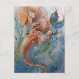 Sömnig Sea Horse Vykort