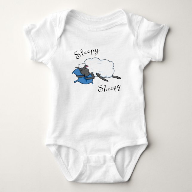 Sömnig Sheepy Baby Bodykostym Tee Shirt (Framsida)