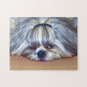 Sömnig Shih Tzu hund Pussel