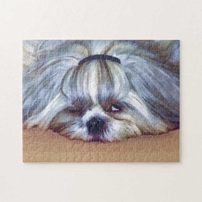 Sömnig Shih Tzu hund Pussel (Horisontell)