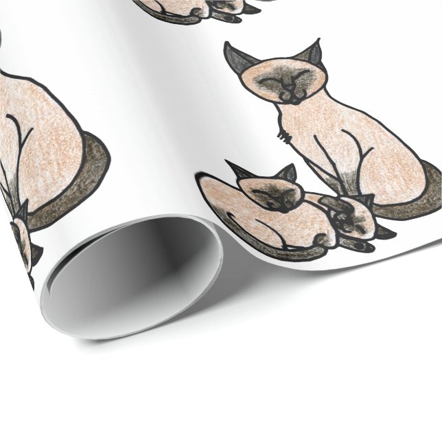 Sömnig Siamese Presentpapper (Rullad Hörn)
