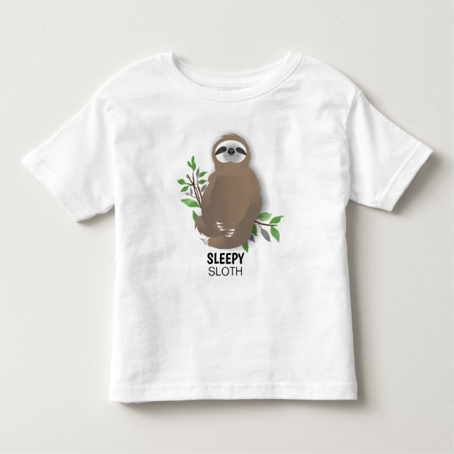 Sömnig Sloth Sitta med Crossed Ben Napping T Shirt (Framsida)