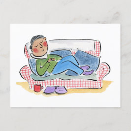 Sömnig Soffa Vykort
