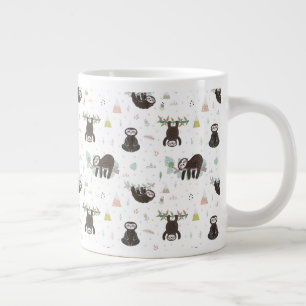 Sömnig Söt Sloth Mönster Jumbo Mugg