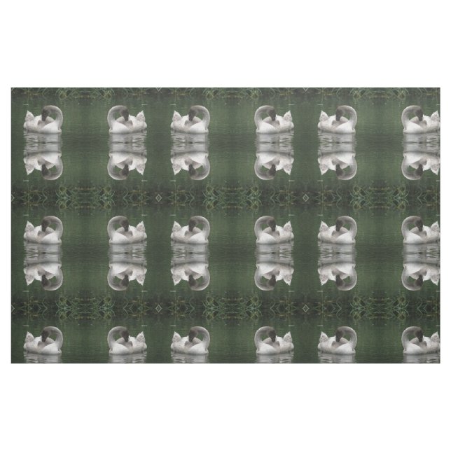 Sömnig Svan Patterned Animal Fabric Tyg (Fat Quarter)