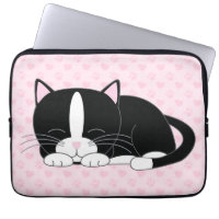 Sömnig Tuxedo-katt {rosa}