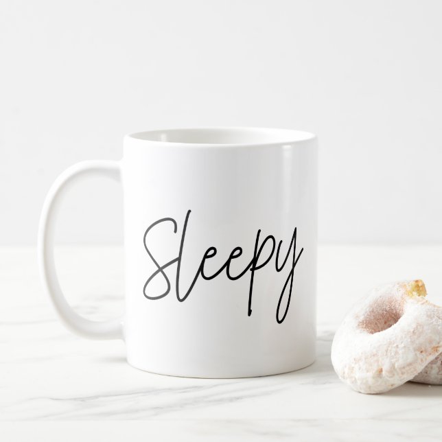 Sömnig typografi kaffemugg (Med munk)